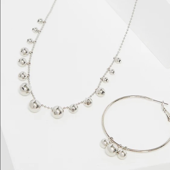 Torrid Silver Bead Necklace & Hoops Set - NWT - Picture 1 of 4